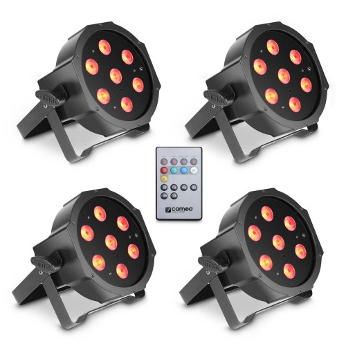 PACK CAMEO 4 PAR lights 7 x 3 W